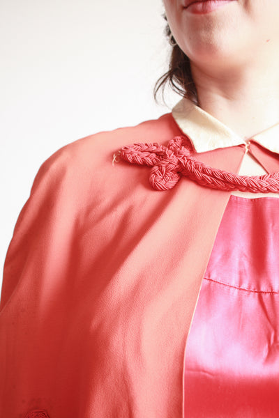 1940s Persimmon Crepe Capelet