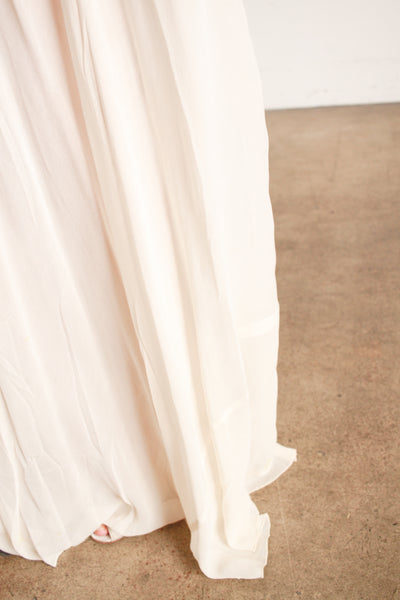1930s Cream Sheer Silk Embroidered Nightgown