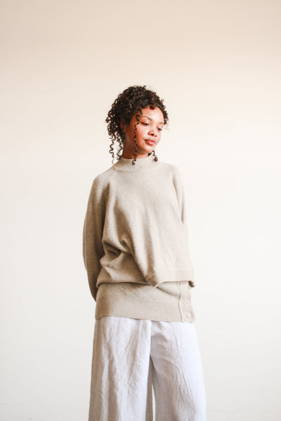 1980s Issey Miyake Grey Wool Draped Sweater