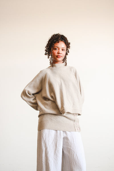 1980s Issey Miyake Grey Wool Draped Sweater