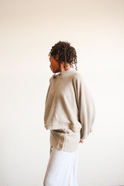 1980s Issey Miyake Grey Wool Draped Sweater