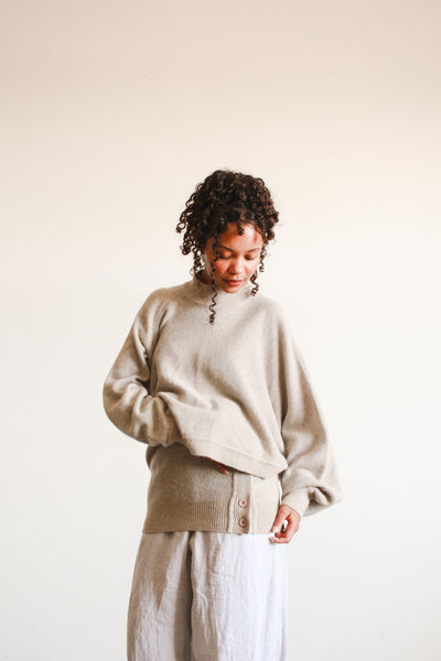 1980s Issey Miyake Grey Wool Draped Sweater