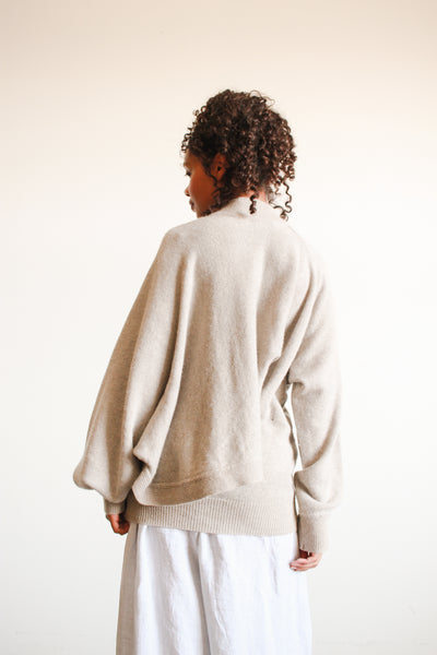 1980s Issey Miyake Grey Wool Draped Sweater