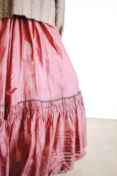 Antique Victorian Violet Silk Skirt