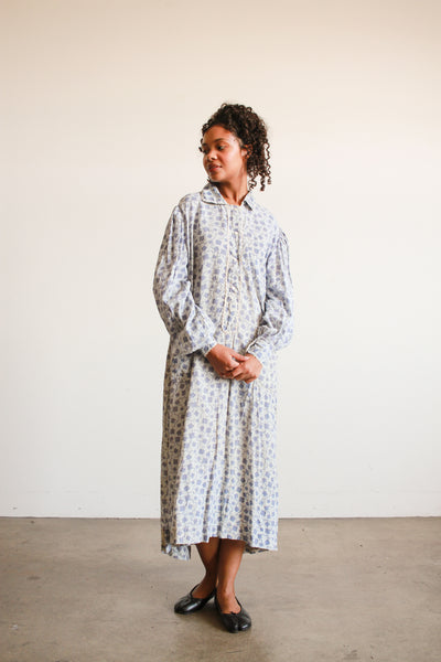 Antique Calico Print Cotton Nightgown Dress