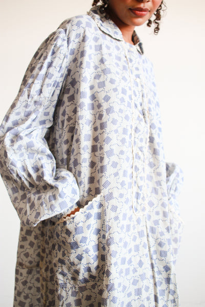 Antique Calico Print Cotton Nightgown Dress