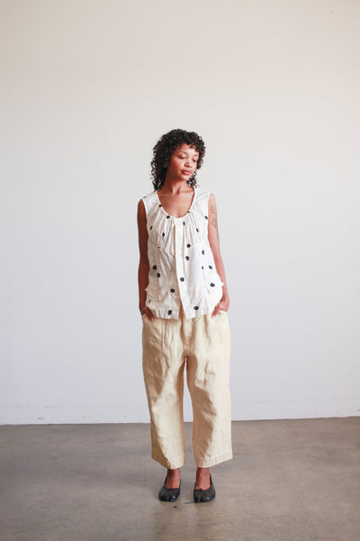 1990s Puett Butter Yellow Linen Pants