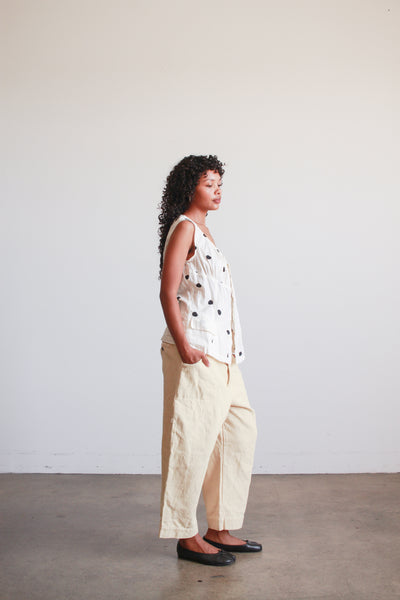 1990s Puett Butter Yellow Linen Pants