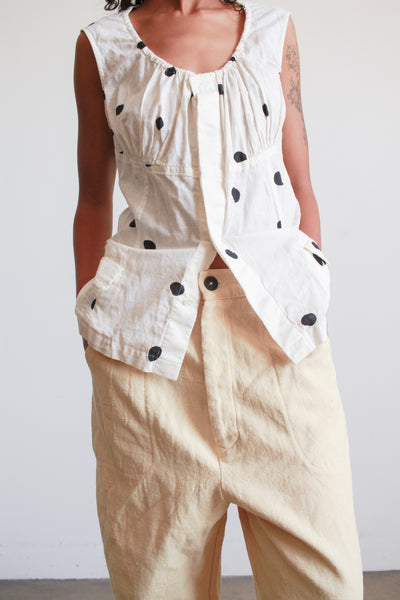 1990s Puett Butter Yellow Linen Pants