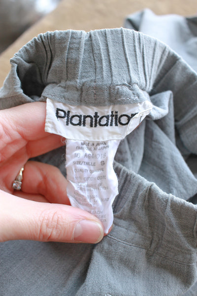 1980s Plantation Cotton Grey Tunic Pant Set