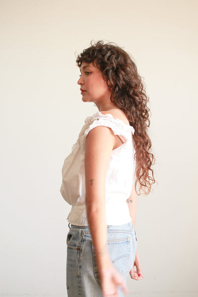 Antique White Crochet Trim Corset Cover