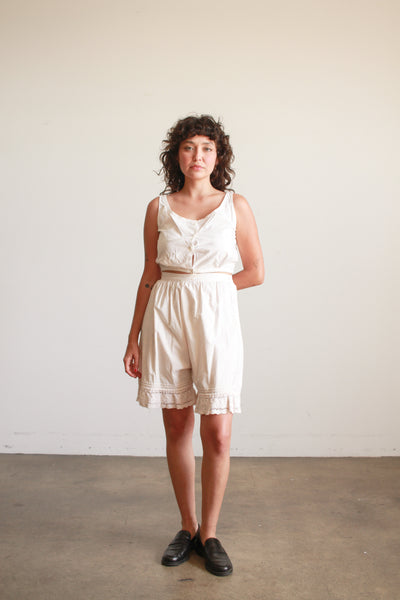Antique Cream Crochet Trim Bloomers