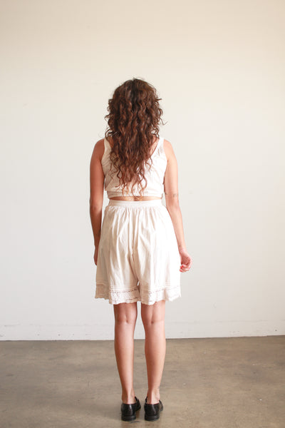 Antique Cream Crochet Trim Bloomers