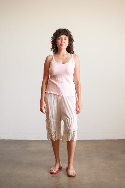 Antique Cotton Pale Pink Lace Trim Bloomers