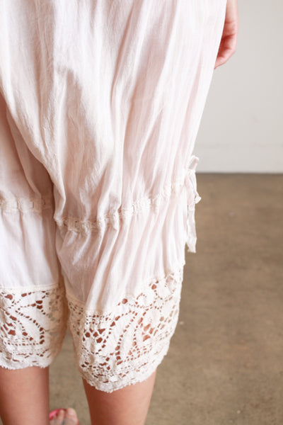 Antique Cotton Pale Pink Lace Trim Bloomers