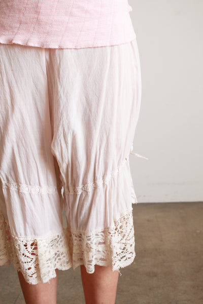 Antique Cotton Pale Pink Lace Trim Bloomers