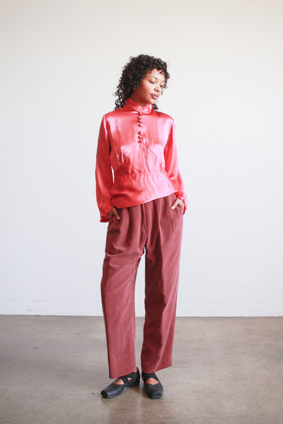 1990s Mulberry Silk Trousers
