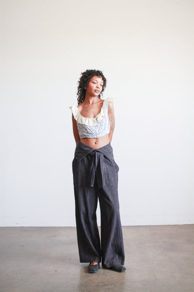 1980s Issey Miyake Navy Cotton Woven Pants