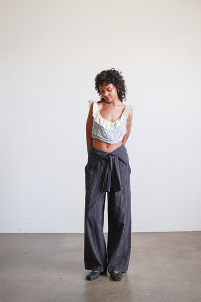 1980s Issey Miyake Navy Cotton Woven Pants