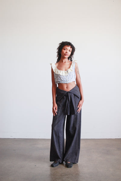 1980s Issey Miyake Navy Cotton Woven Pants