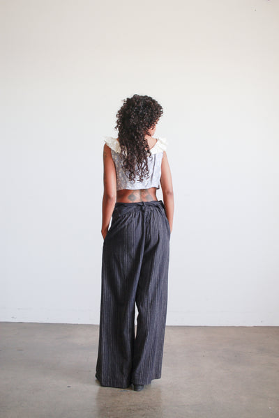 1980s Issey Miyake Navy Cotton Woven Pants