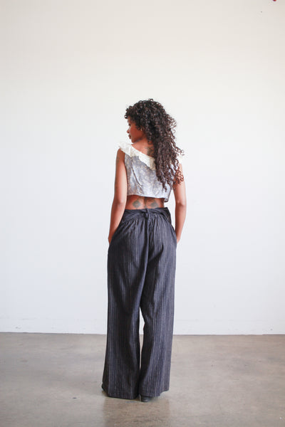 1980s Issey Miyake Navy Cotton Woven Pants