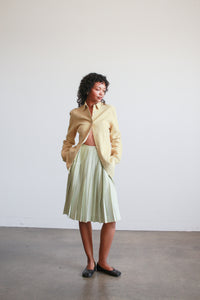 1970s Green and White Seersucker Stripe Skirt