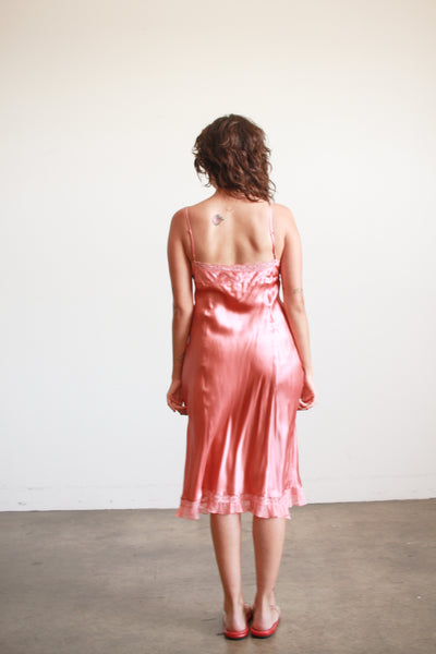 1940s Mauve Silk Camisole Midi Slip Dress