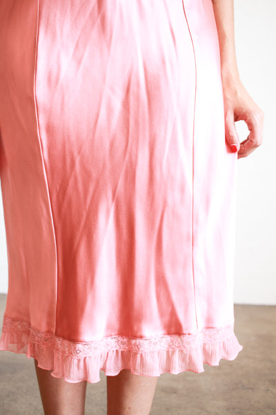 1940s Mauve Silk Camisole Midi Slip Dress