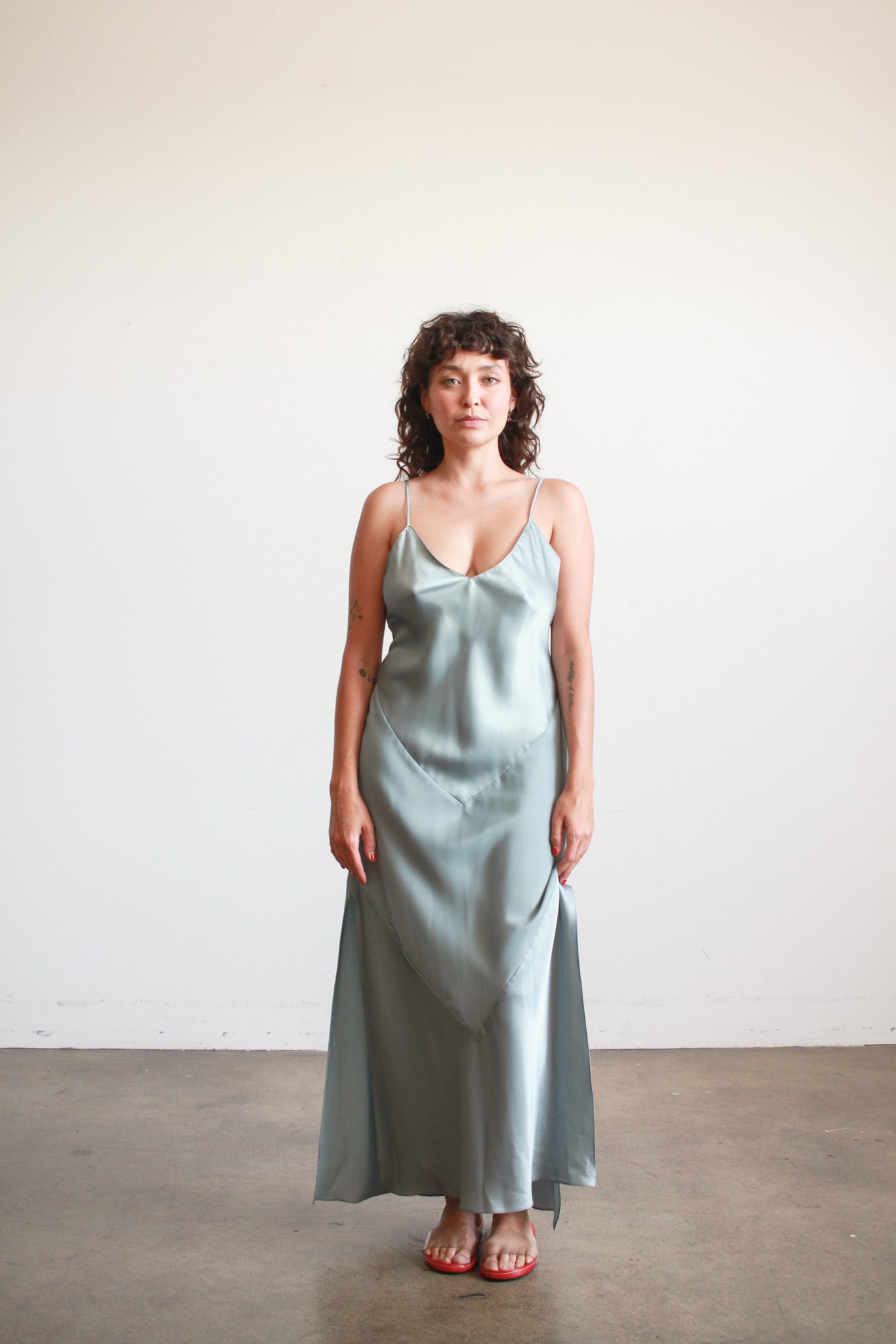 camisole slip dress Satin - Midi Dress for Women so please consider your purchased carefully. Vtg 90's Oscar De La