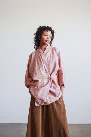 1950s Pastel Silk Kimono Jacket