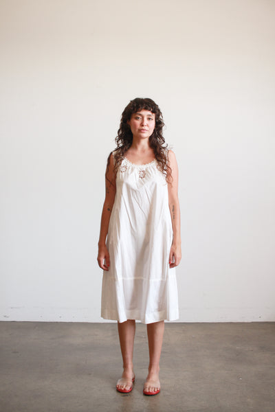 Antique White Appliqué Trim Cotton Nightgown