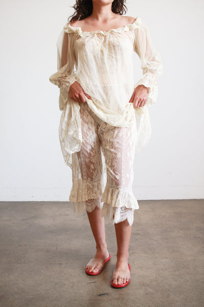 Antique Ecru Chantilly Lace Bloomers