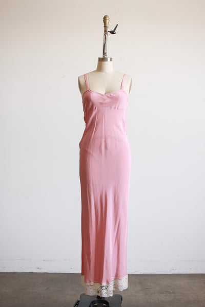 1940s Mauve Silk Slip Dress