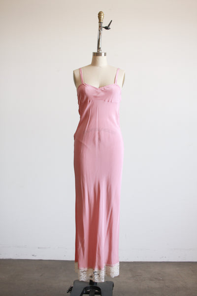 1940s Mauve Silk Slip Dress