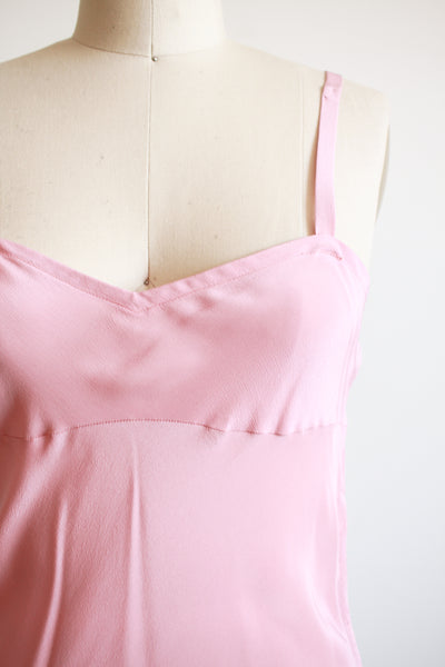1940s Mauve Silk Slip Dress