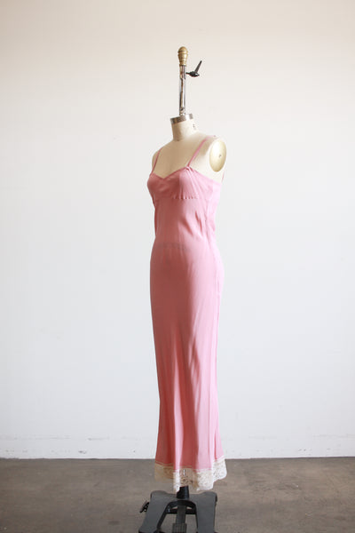 1940s Mauve Silk Slip Dress