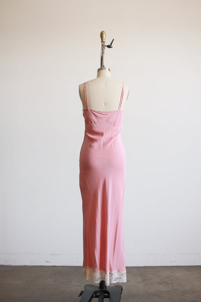 1940s Mauve Silk Slip Dress