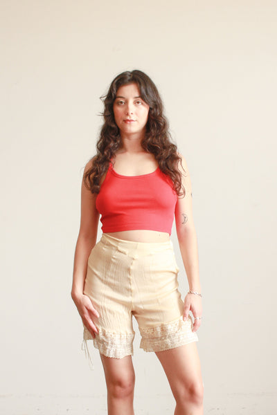 Antique Silk Chiffon Lace Trim Bloomers