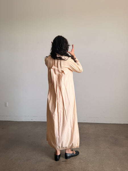 Victorian Pale Pink Cotton Crochet Trim Night Gown