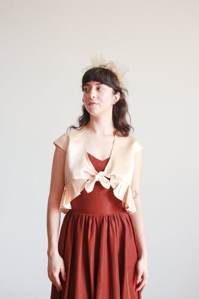 1940s Seashell Pink Ruffle Bolero