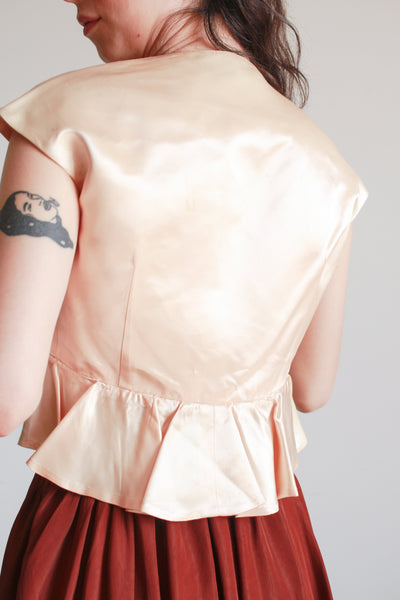 1940s Seashell Pink Ruffle Bolero