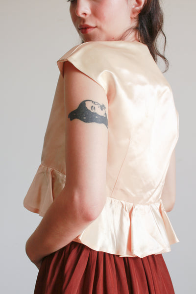 1940s Seashell Pink Ruffle Bolero