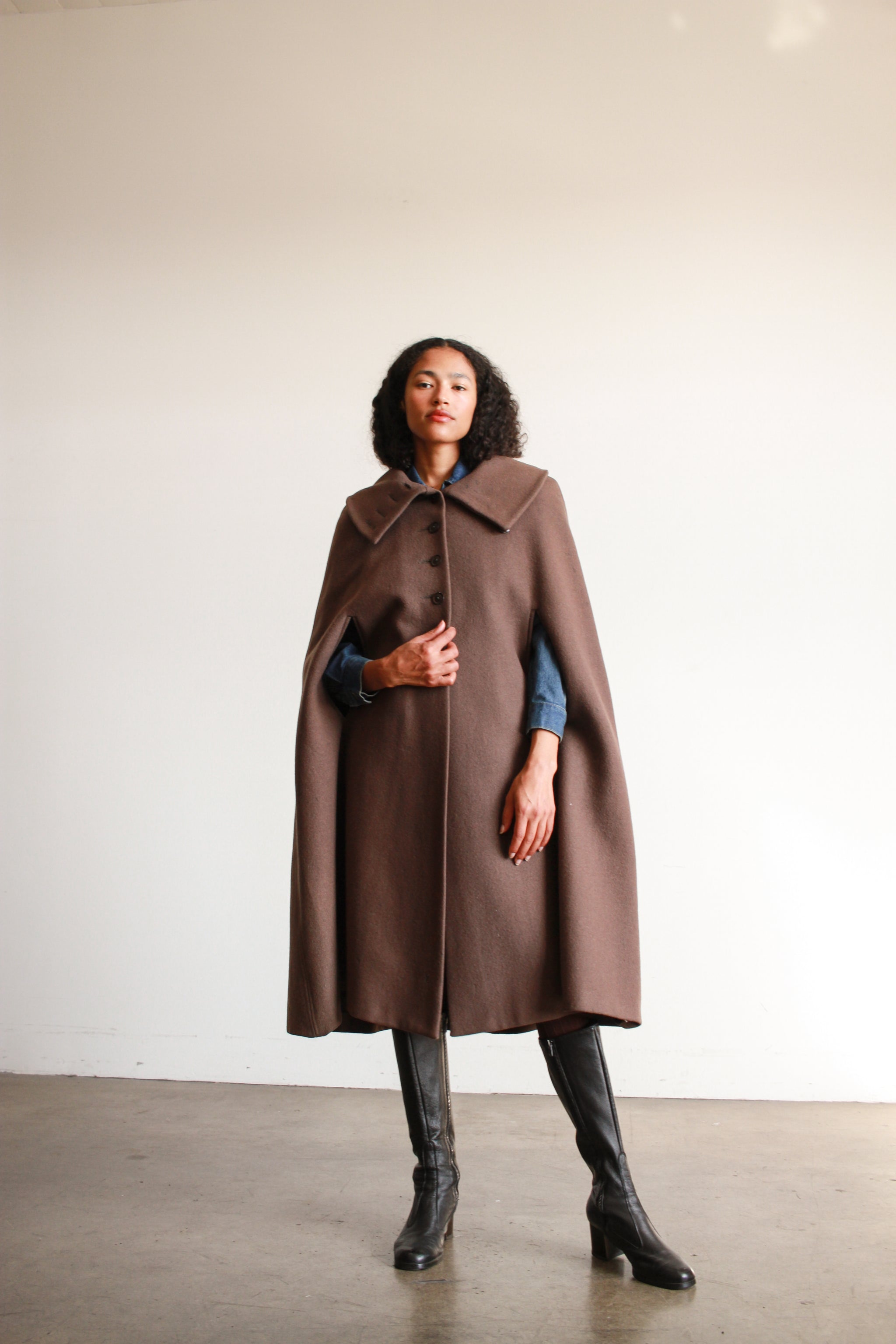 1970s Biba Mocha Felt Wool Cape – Blossom Vintage