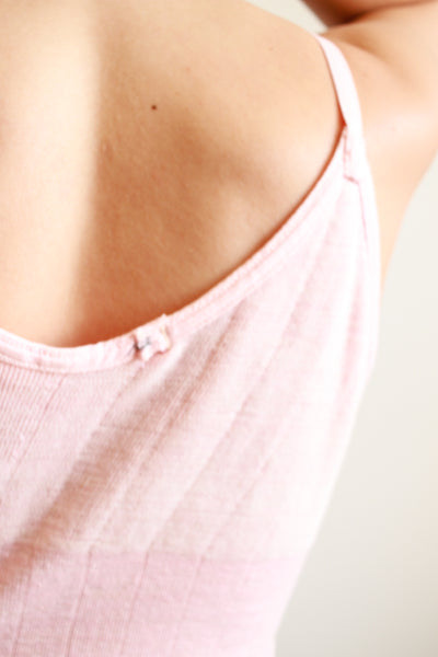 1930s French Cotton Pointelle Pink Cami