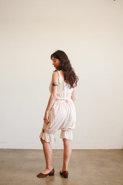 Antique Pink Cotton Ribbon Tie Bloomers