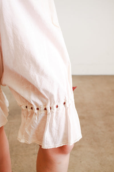 Antique Pink Cotton Ribbon Tie Bloomers