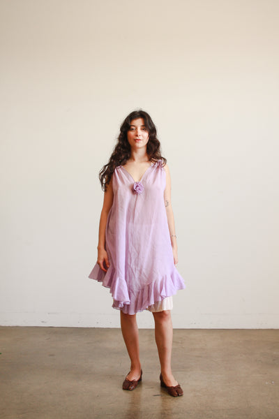 1960s Lavender Sheer Ruffles Tunic