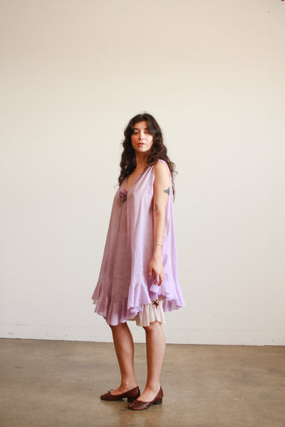 1960s Lavender Sheer Ruffles Tunic