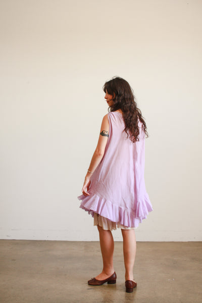 1960s Lavender Sheer Ruffles Tunic